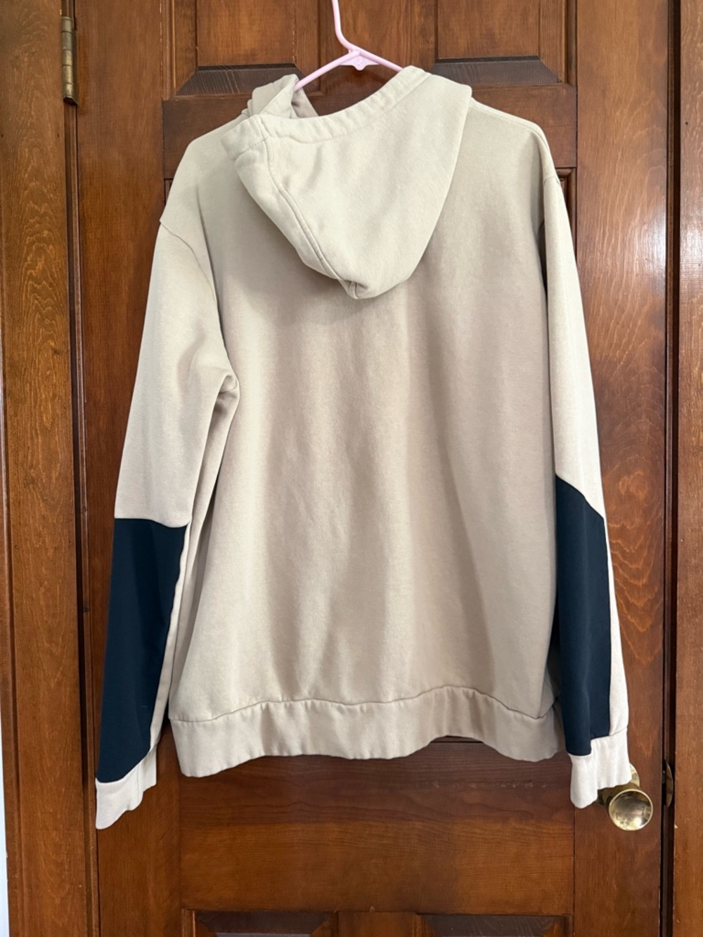 Columbia Men's Two-Tone Hooded Pullover Sweatshirt - Beige/Black - Picture 7 of 7